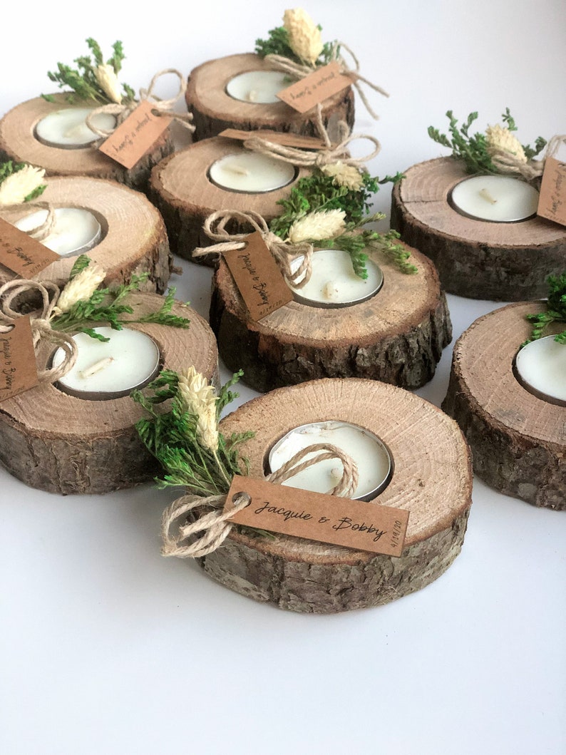 Wedding favors for guests, bulk gifts, rustic wedding favor, personalized favors, wood favors, tealight holder, unique gift, thank you gifts image 7