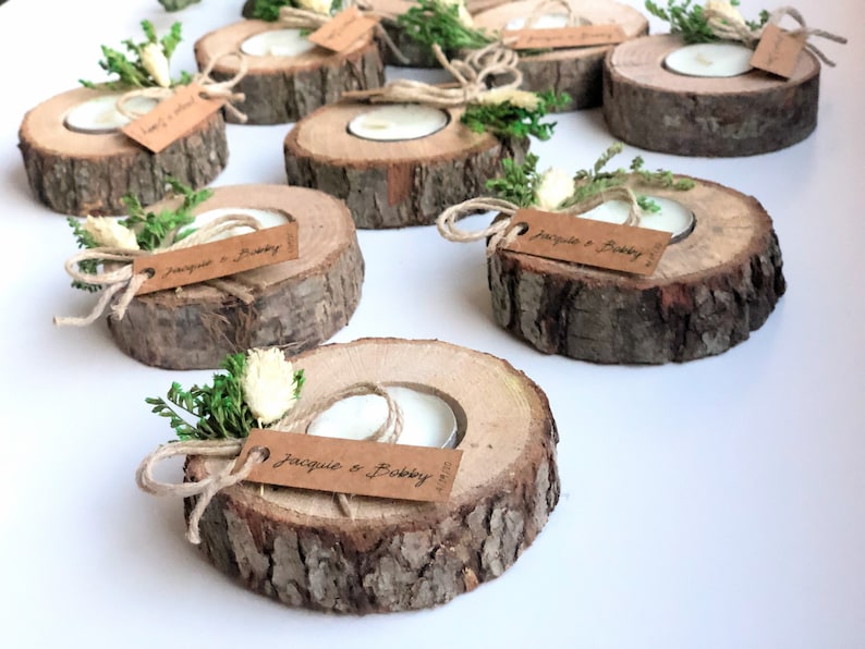 Wedding favors for guests, bulk gifts, rustic wedding favor, personalized favors, wood favors, tealight holder, unique gift, thank you gifts image 5