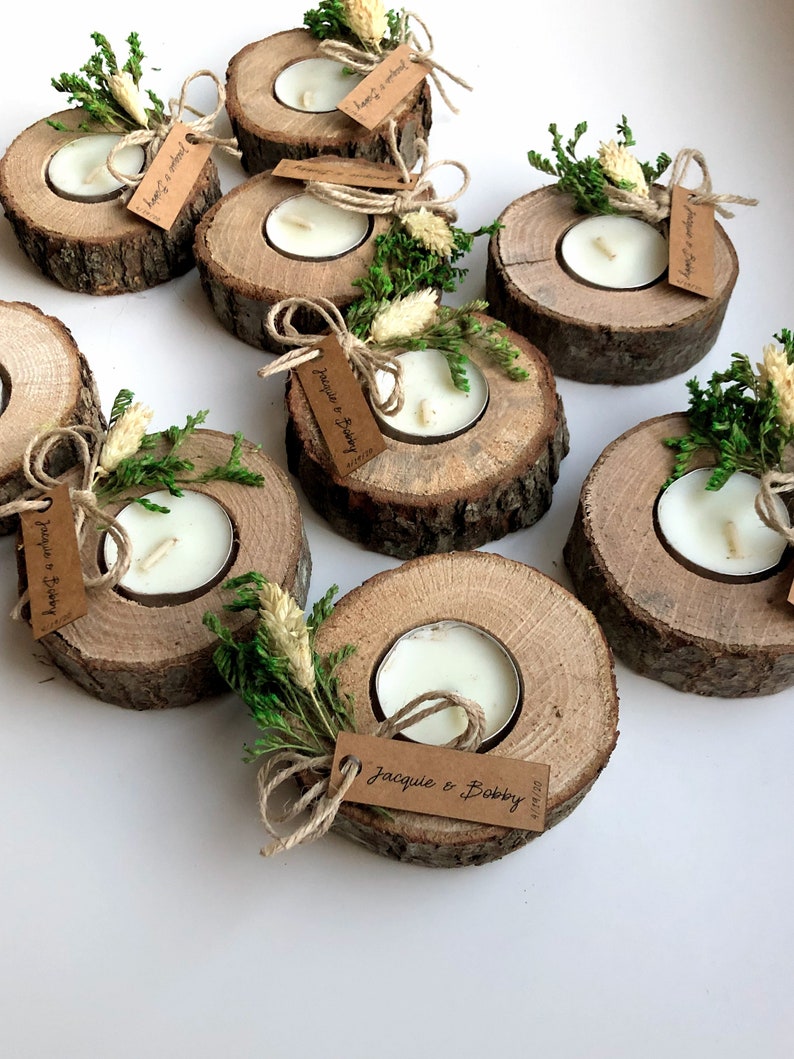 Wedding favors for guests, bulk gifts, rustic wedding favor, personalized favors, wood favors, tealight holder, unique gift, thank you gifts image 8