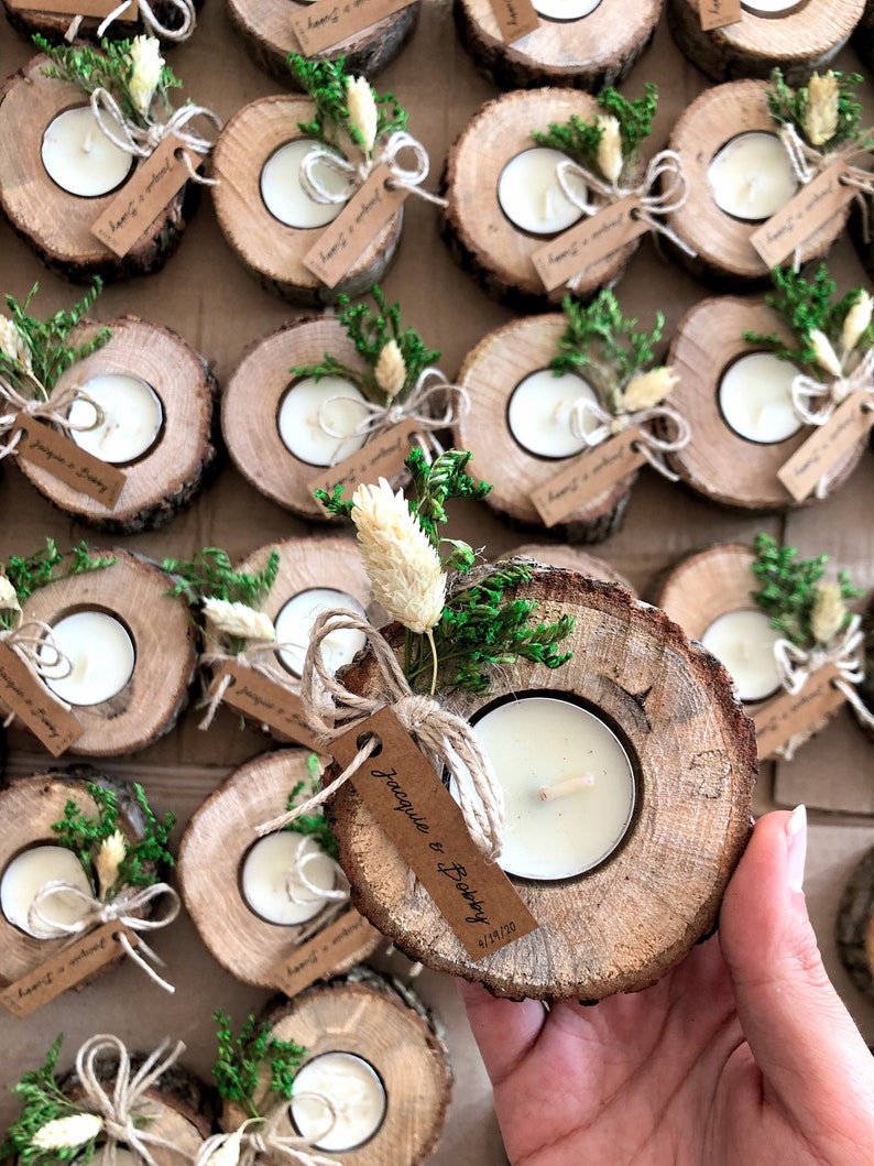 Wedding favors for guests, bulk gifts, rustic wedding favor, personalized favors, wood favors, tealight holder, unique gift, thank you gifts image 3