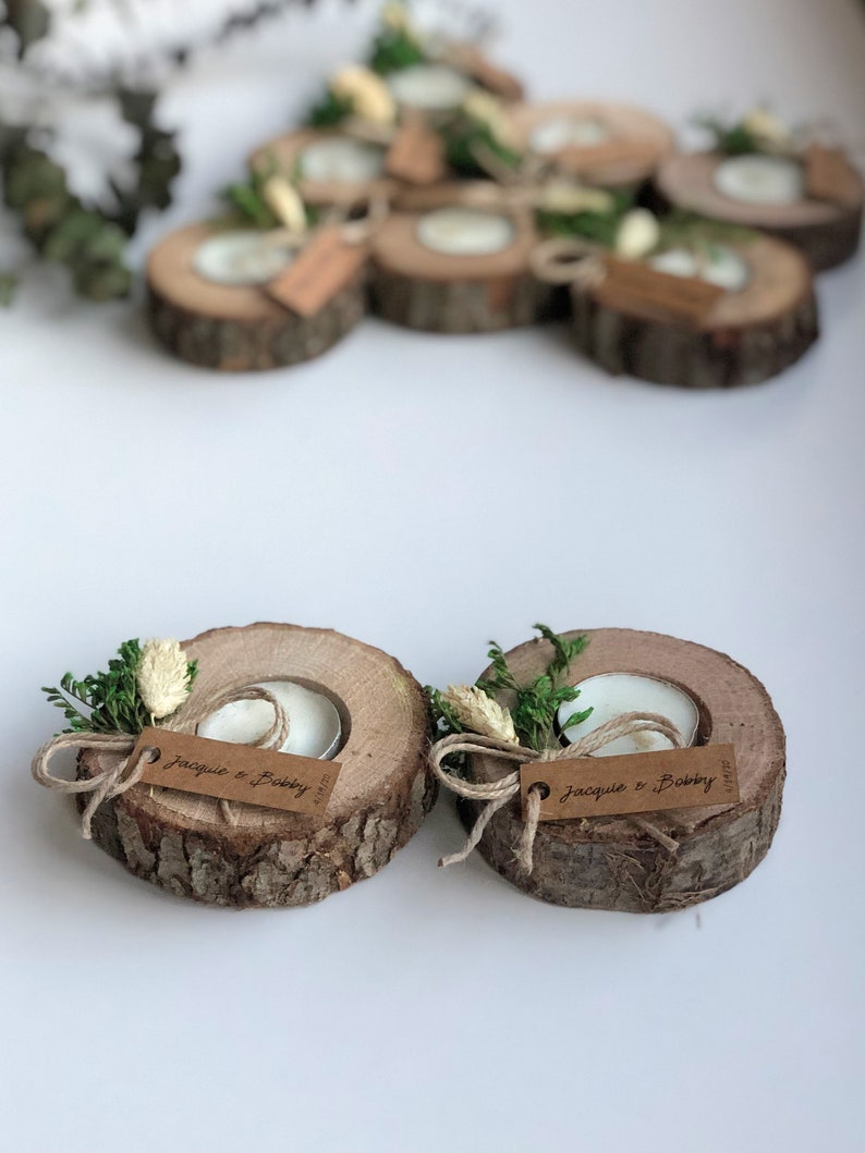 Wedding favors for guests, bulk gifts, rustic wedding favor, personalized favors, wood favors, tealight holder, unique gift, thank you gifts image 6