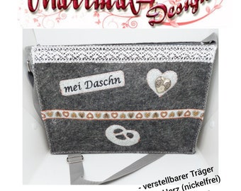 Trachtentasche    mei Daschn!     Dirndltasche   Breze  Oktoberfest   Filztasche Wiesn  Volksfest    Tasche mit Name