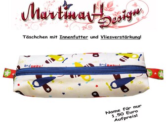 Schlampermäppchen Stiftemäppchen  Federmäppchen Schulmäppchen   -Name möglich-  Flieger