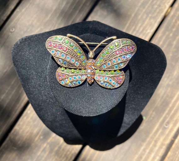 Vintage Signed Kirks Folly Multicolored Butterfly… - image 1