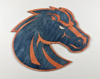 Boise State University Bronco Wood Sign Wall Art