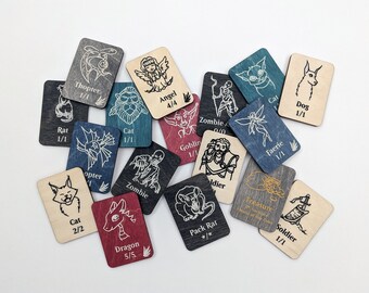 Premium Wood Creature Tokens for Magic the Gathering