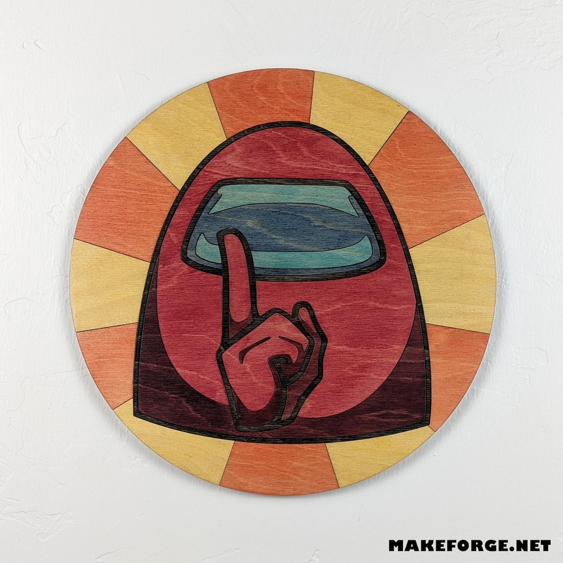 Among Us SHHHHH Logo Wood Sign Wall Art | Etsy