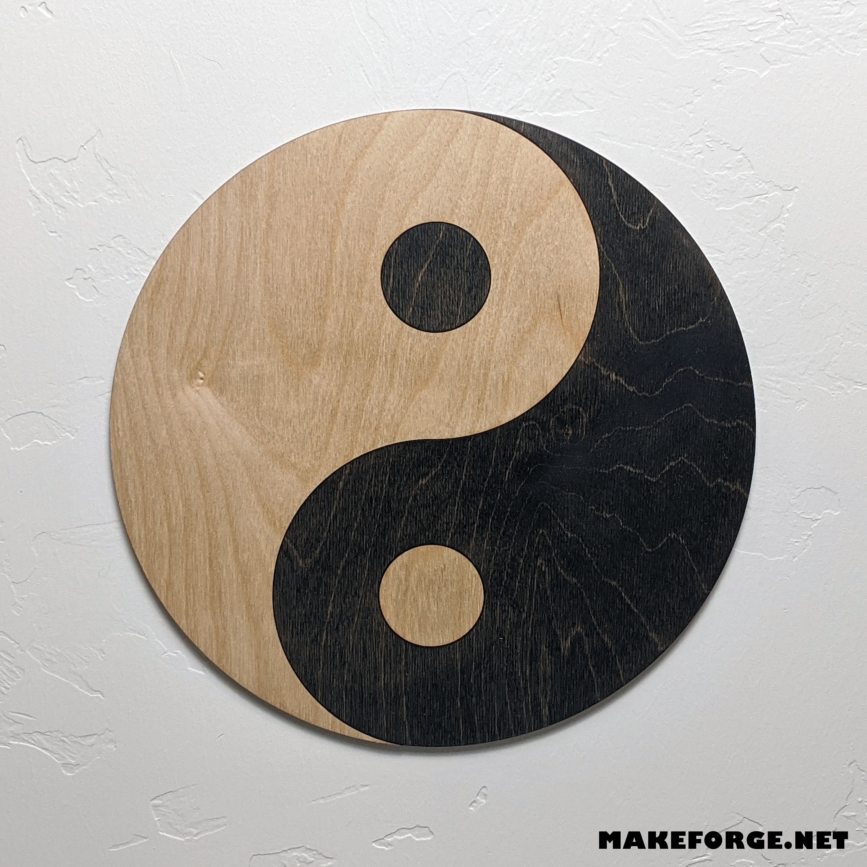 Yin and Yang Wood Sign Wall Art