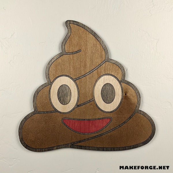 Poop Emoji Wood Sign Wall Art