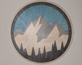 Mountain Wood Sign Wall Art