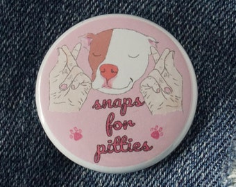 Pit bull Pin Back Button 1.5 inch, Snaps for Pitties Red nose Am Staff Pibble Cartoon dog Snap cup Legally blonde Pins