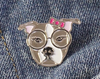 Pit bull enamel pin Resting Pit face Pittie Am Staff Hard Pin gift for dog lover
