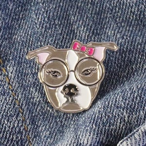 Pit bull enamel pin Resting Pit face Pittie Am Staff Hard Pin gift for dog lover