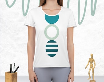 Camiseta deportiva redonda en círculos para mujer