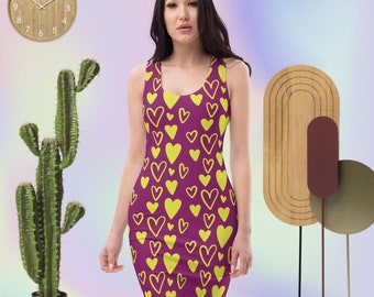 Vestido ajustado Corazones Dorados