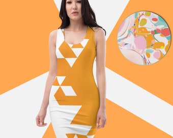 Vestido Ajustado Naranja Glo