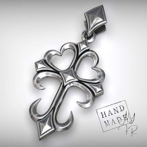 Silver Masonic Knights Templar Cross Pendant | Handcrafted Crusader Amulet Necklace | Symbolic Gift for Him | Sacred Jewelry