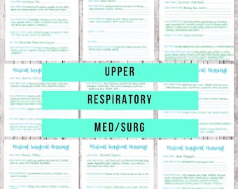 Upper Respiratory Med Surg 1 Notes // Bundle of 9 Pages- Nursing School Notes // Medical Surgical Nursing Notes Package