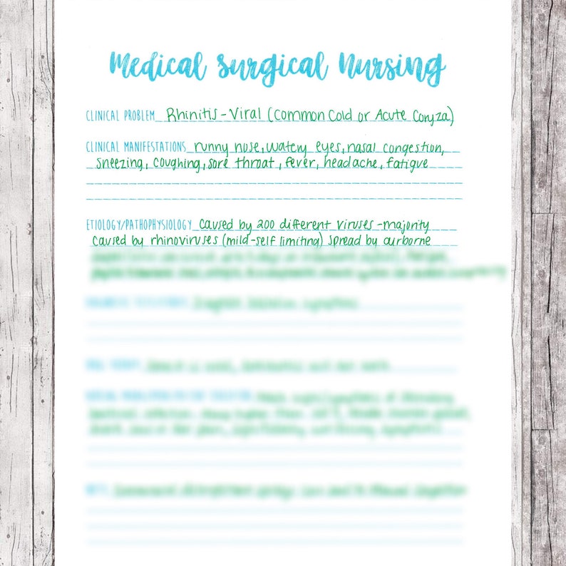 Upper Respiratory Med Surg 1 Notes // Bundle of 9 Pages Etsy