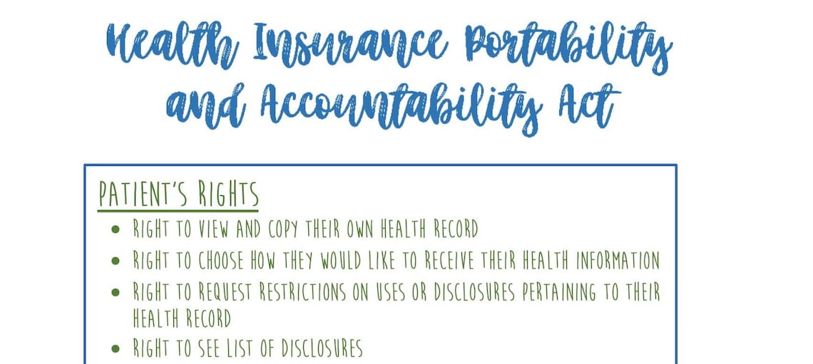 HIPAA Notes // HIPAA Information Sheet // HIPAA Reference Sheet - Etsy