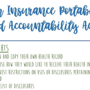 HIPAA Notes // HIPAA Information Sheet // HIPAA Reference Sheet - Etsy