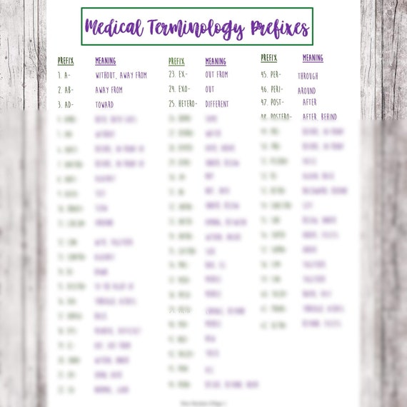 Medical Terminology The Basics Laminate Reference Chart