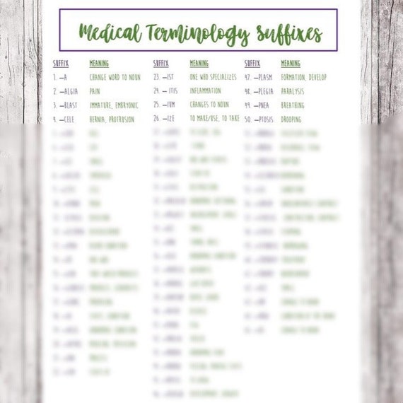 Medical Terminology The Basics Laminate Reference Chart