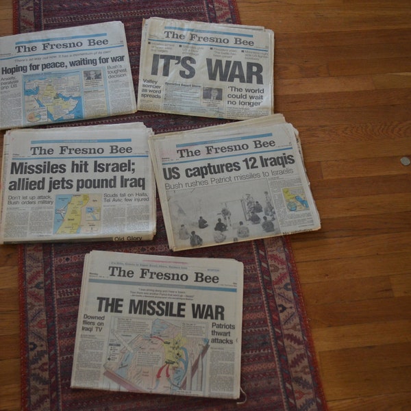 Vintage Newspaper Bundle 5 WAR IN IRAQ 2000's 2000s Newspapers with Iraq War Headlines Good Condition Historical History War History