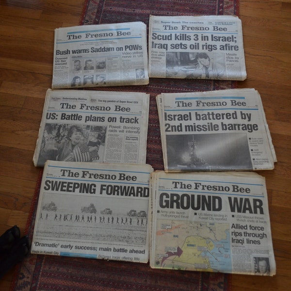 Vintage Newspaper Bundle 6 WAR IN IRAQ 2000's 2000s Newspapers with Iraq War Headlines Good Condition Historical History