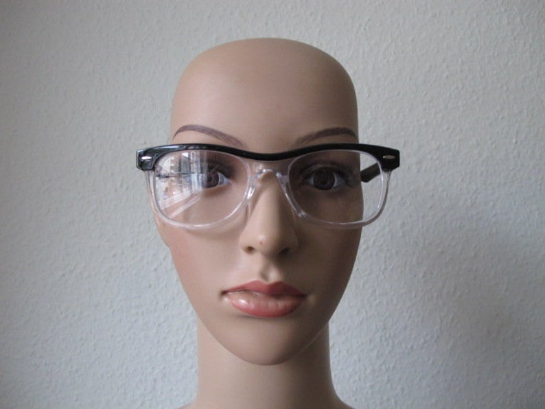 transparent schwarze Acetatbrille im Wayfarer-Stil Bild 3