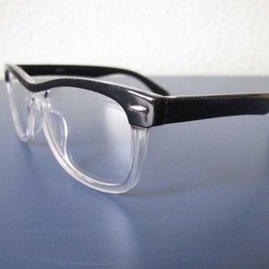 transparent schwarze Acetatbrille im Wayfarer-Stil Bild 2