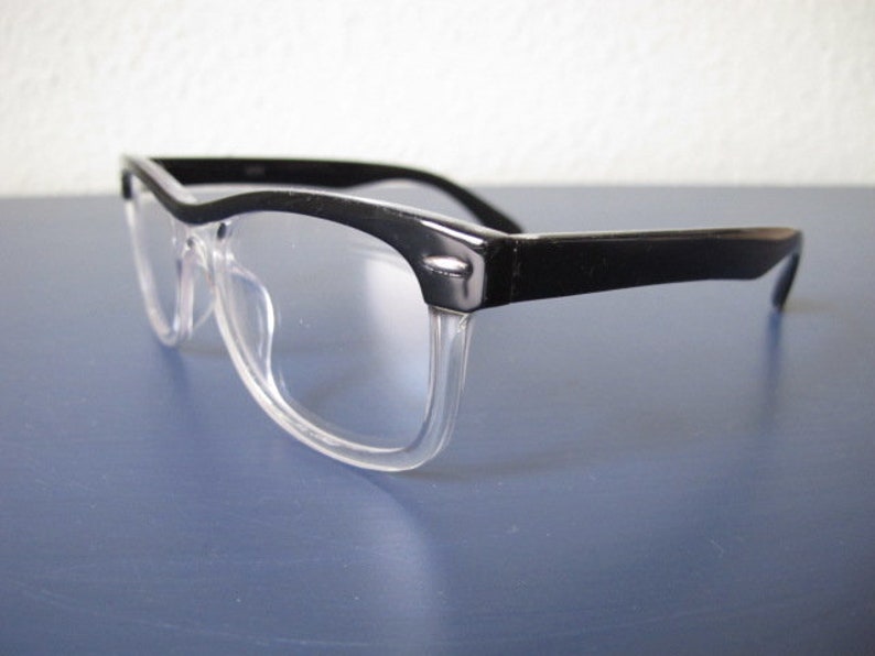 transparent schwarze Acetatbrille im Wayfarer-Stil Bild 2