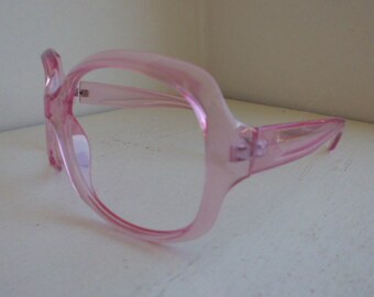 light pink transparent plastic glasses