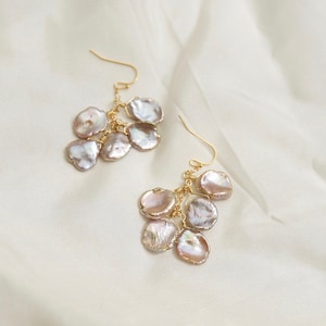 Pearl Earrings, Dangle Pearl Earrings, Keshi Pearl Earrings, Wedding Earrings, Wedding Jewellery, Minimal Earrings