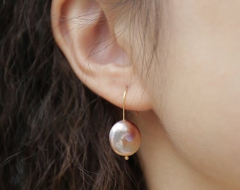 Pearl Drop Earrings, Keshi Pearl Earrings, Golden Earrings, Dangle Earrings, Wedding Earrings