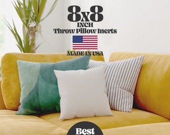 8x8 inch Pillow Insert with Down Alternative Pillow Form Inserts – Made in USA Throw Pillow Inserts