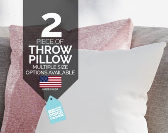 Throw Pillow Inserts in Lumbar and Square Form in All Sizes With