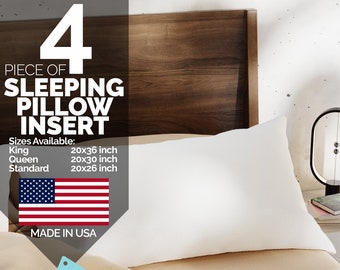 4 Down Alternative Sleeping Bed Pillows Hypo-Allergenic Premium High-Quality Poly Fiber Fill Made in USA