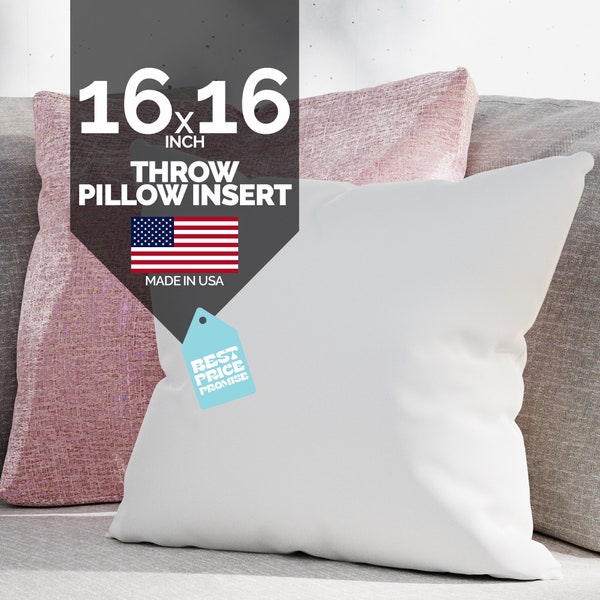 16x16 Throw Pillows Insert Firm and Super Plush Pillow Stuffing with Down alternative Sham 16x16 inserts