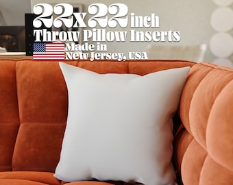 Pillow Insert 22x22 Throw Pillow Stuffing Made in USA Cotton Shell and Hypoallergenic Poly Fiber Fill Sham Form Inserts