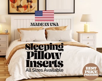 Made in USA Pillow Inserts in King Size Pillow 20x30 Queen Pillow and Standard Bed Pillows for Sleeping