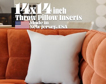 Throw Pillow inserts for 14x14 inch Toss Pillows - Down Alternative Hypoallergenic euro Square Pillow inserts