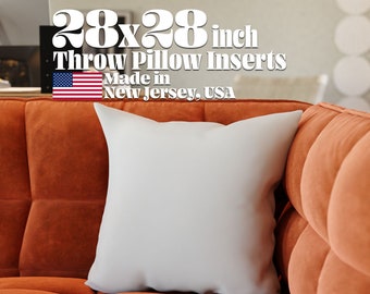 28x28 inch Pillow Insert with Down Alternative Pillow Form Inserts – Made in USA Throw Pillow Inserts