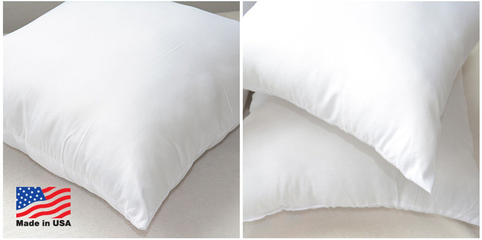 2 Down Alternative Pillow Forms Euro Pillow Inserts Square Etsy