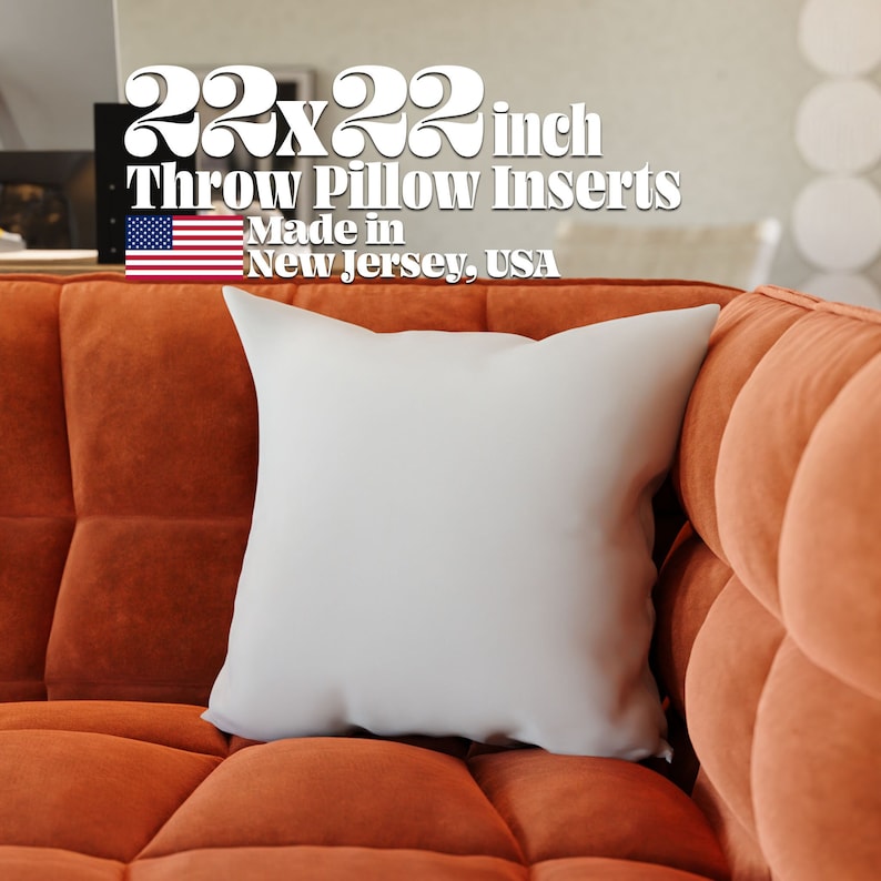 22x22 inch Throw Pillow Inserts with fluffy and soft down alternative pillow inserts.