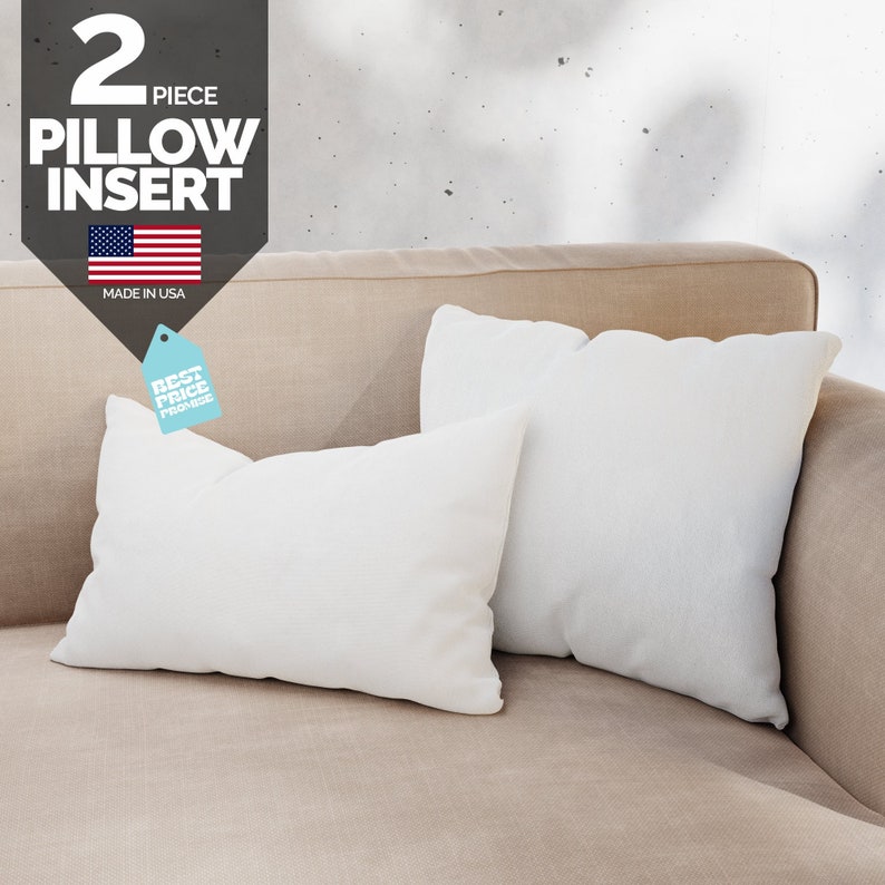 2 Down Alternative Pillow Forms Euro Pillow Inserts Square Etsy