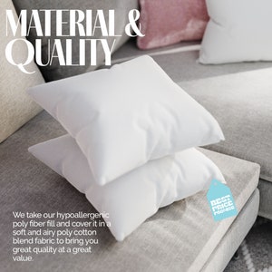 down alternative hypoallergenic poly cotton shell throw pillow inserts