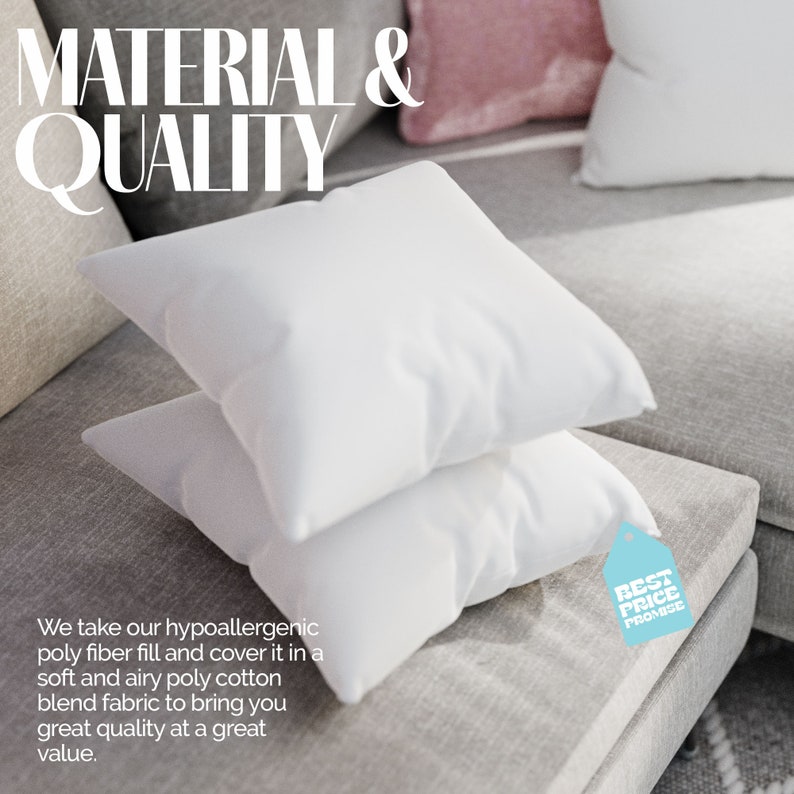 18x18 Euro Pillow Inserts Form Insert Throw Pillow Inserts Etsy