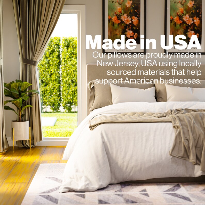 Sham inserts for King size sleeping pillows that are made in New Jersey, USA