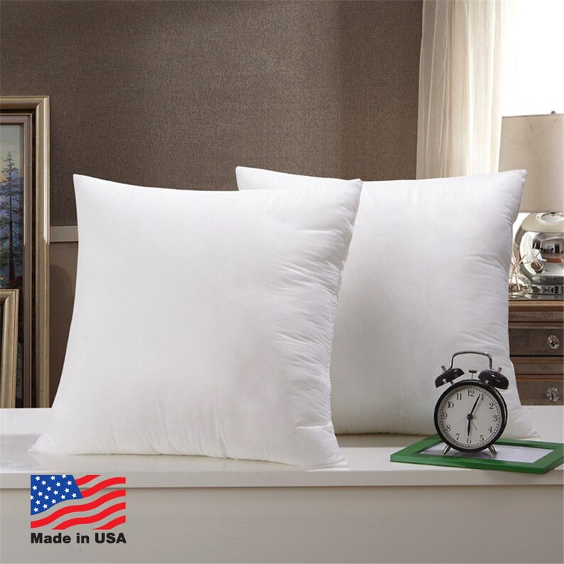 2 Down Alternative Pillow Forms Euro Pillow Inserts Square Etsy